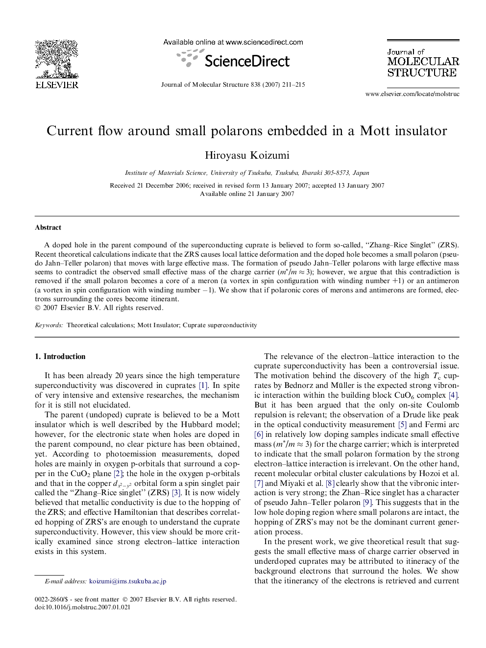 Current flow around small polarons embedded in a Mott insulator