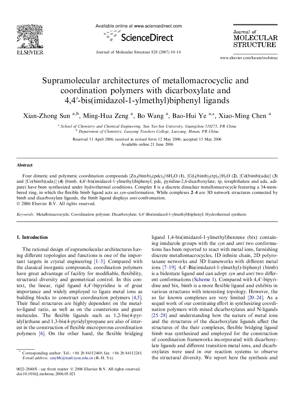 Supramolecular architectures of metallomacrocyclic and coordination polymers with dicarboxylate and 4,4′-bis(imidazol-1-ylmethyl)biphenyl ligands