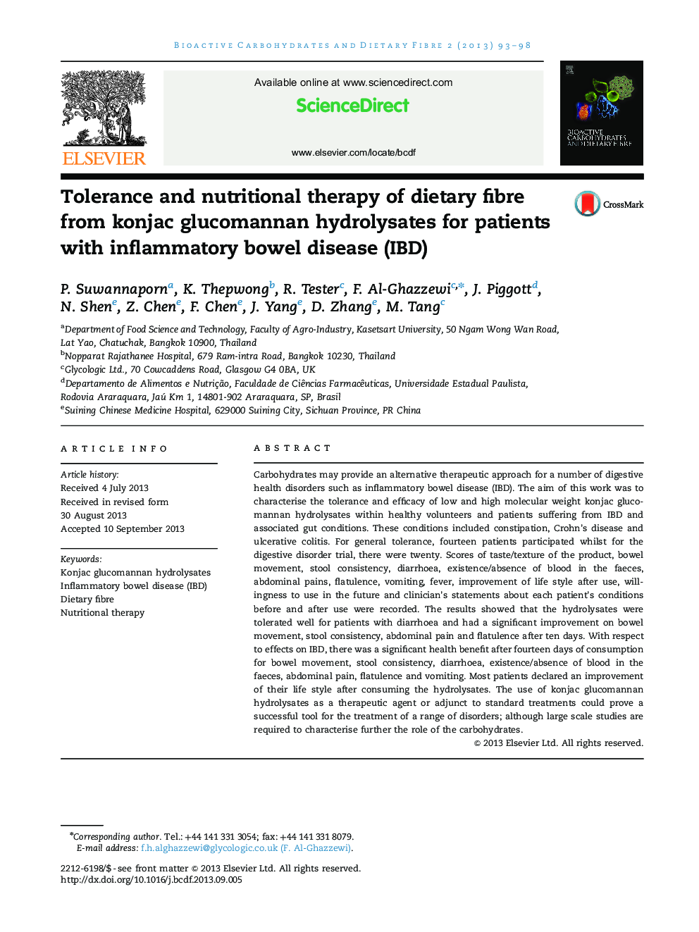 Tolerance and nutritional therapy of dietary fibre from konjac glucomannan hydrolysates for patients with inflammatory bowel disease (IBD)