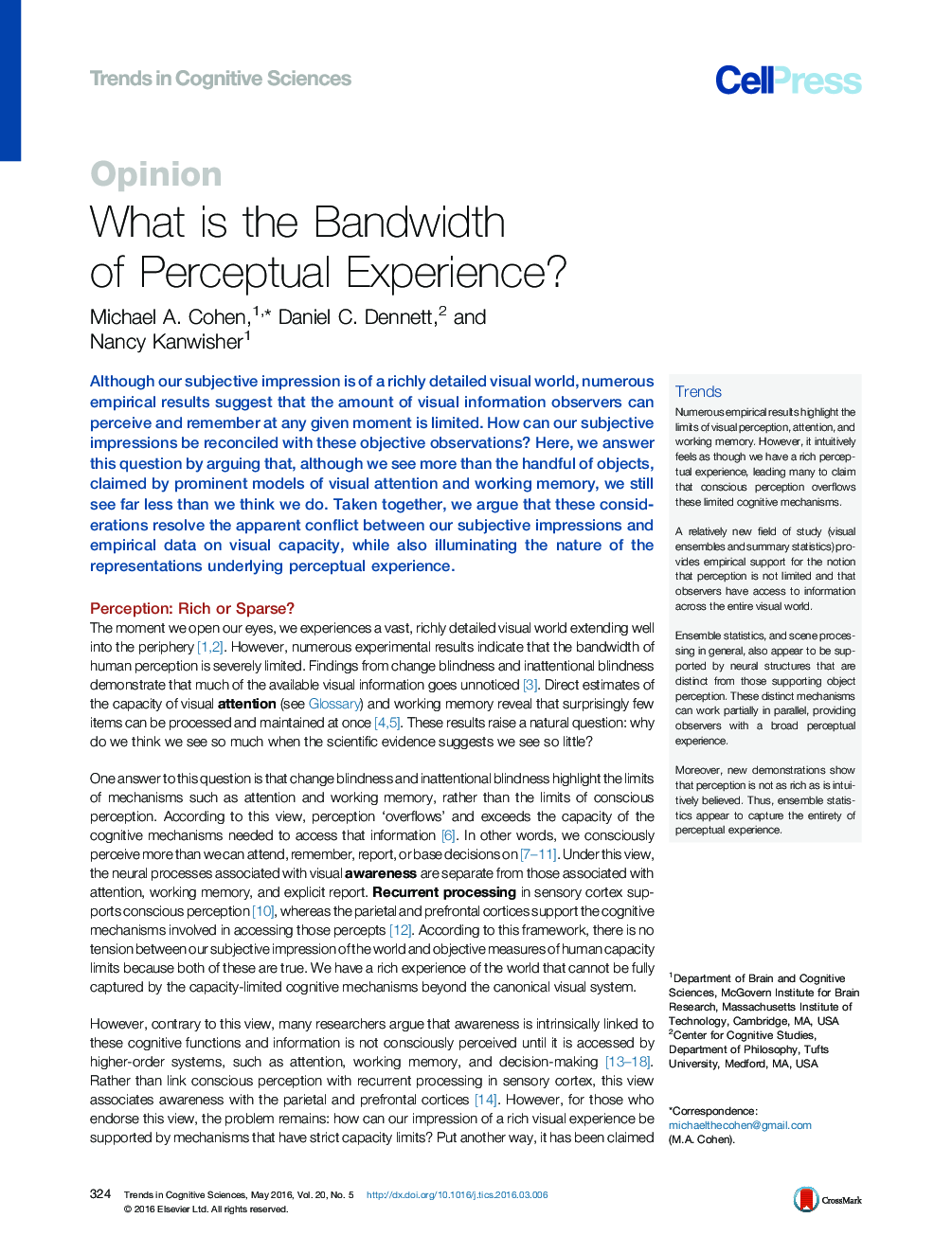 What is the Bandwidth of Perceptual Experience?