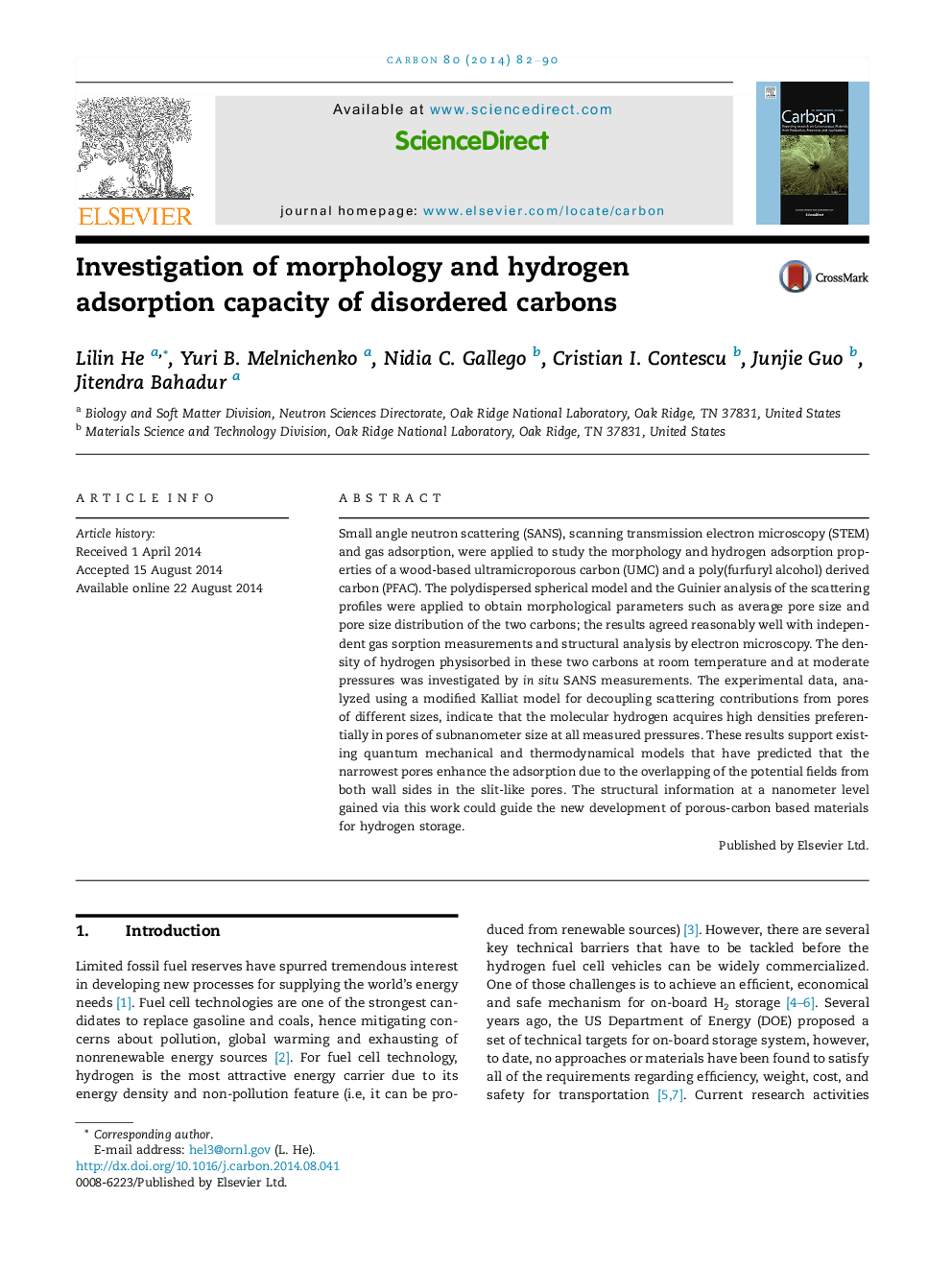 Investigation of morphology and hydrogen adsorption capacity of disordered carbons