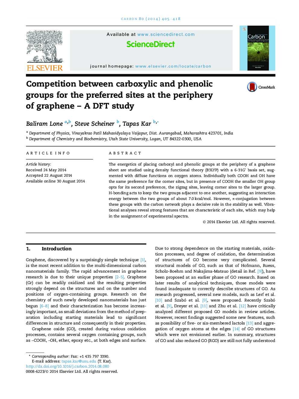 Competition between carboxylic and phenolic groups for the preferred sites at the periphery of graphene – A DFT study