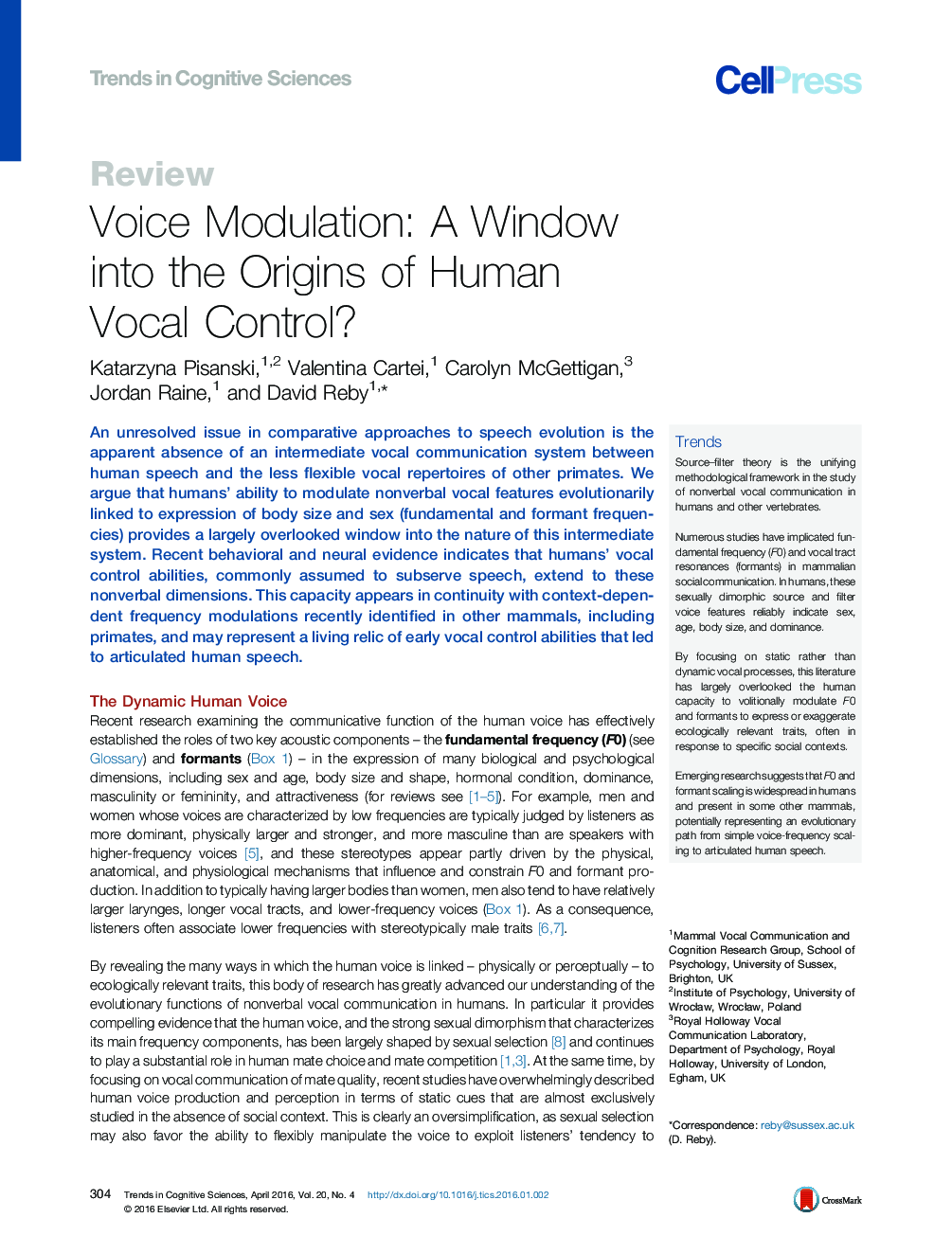 مدولاسیون صدا: یک پنجره به ریشه های کنترل صوتی انسان ؟