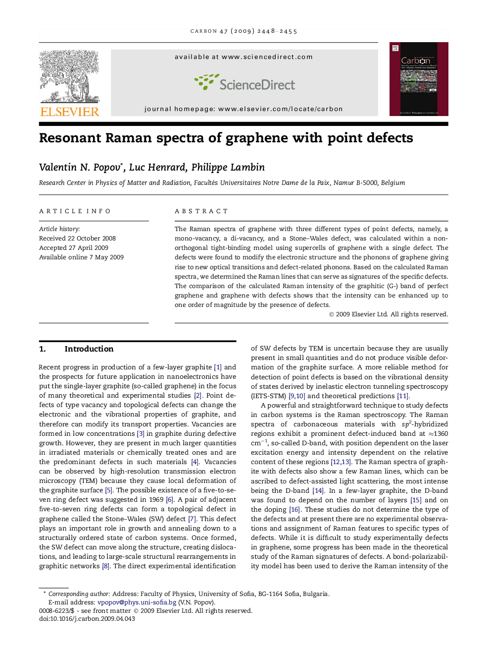 Resonant Raman spectra of graphene with point defects