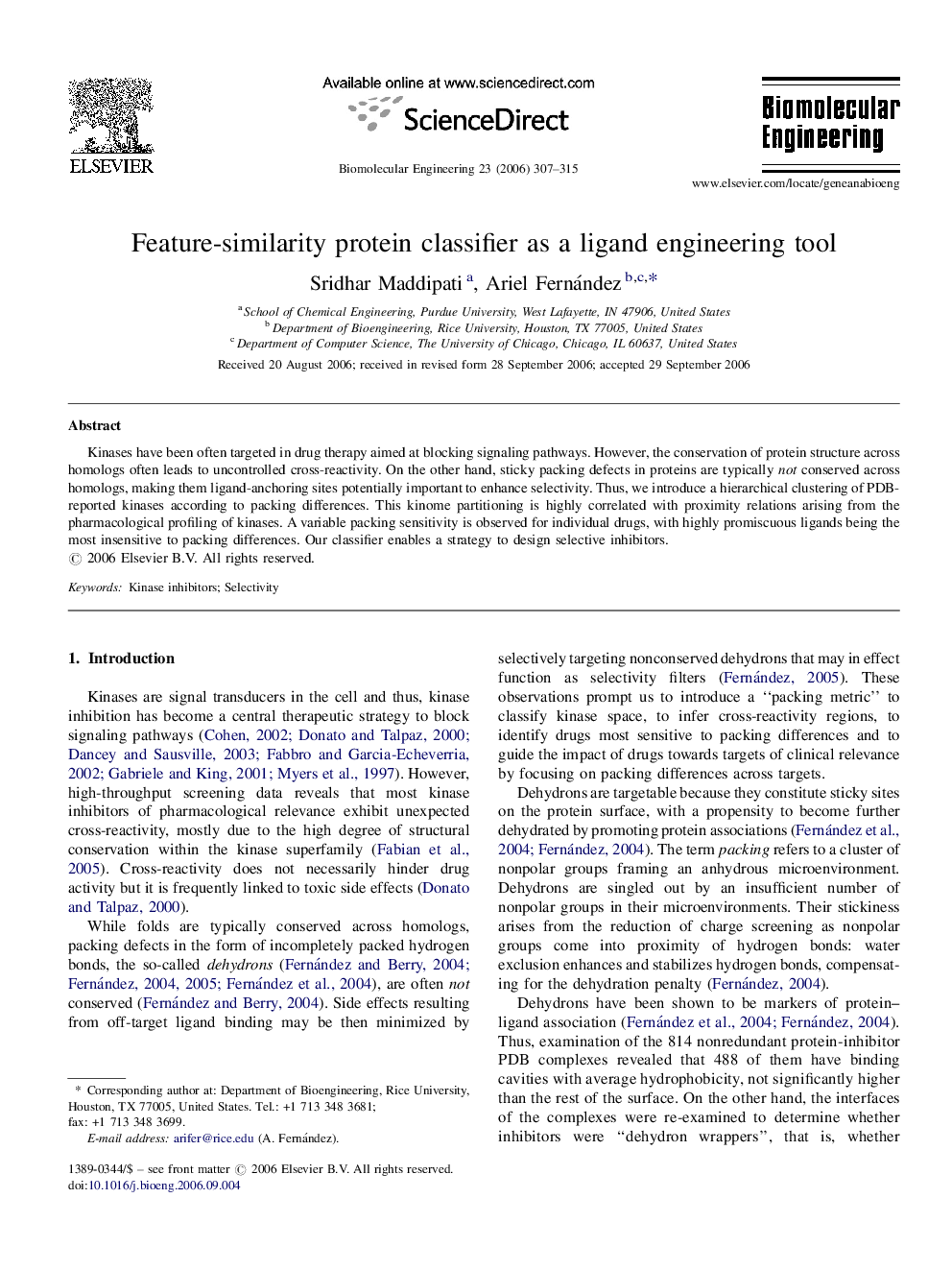 Feature-similarity protein classifier as a ligand engineering tool