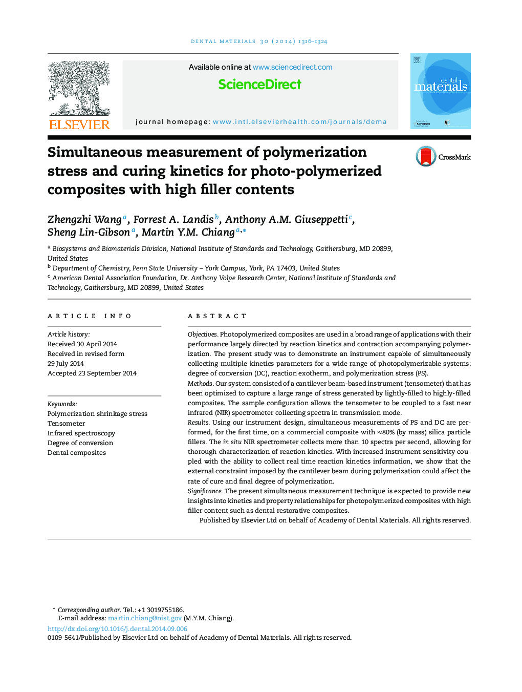 Simultaneous measurement of polymerization stress and curing kinetics for photo-polymerized composites with high filler contents