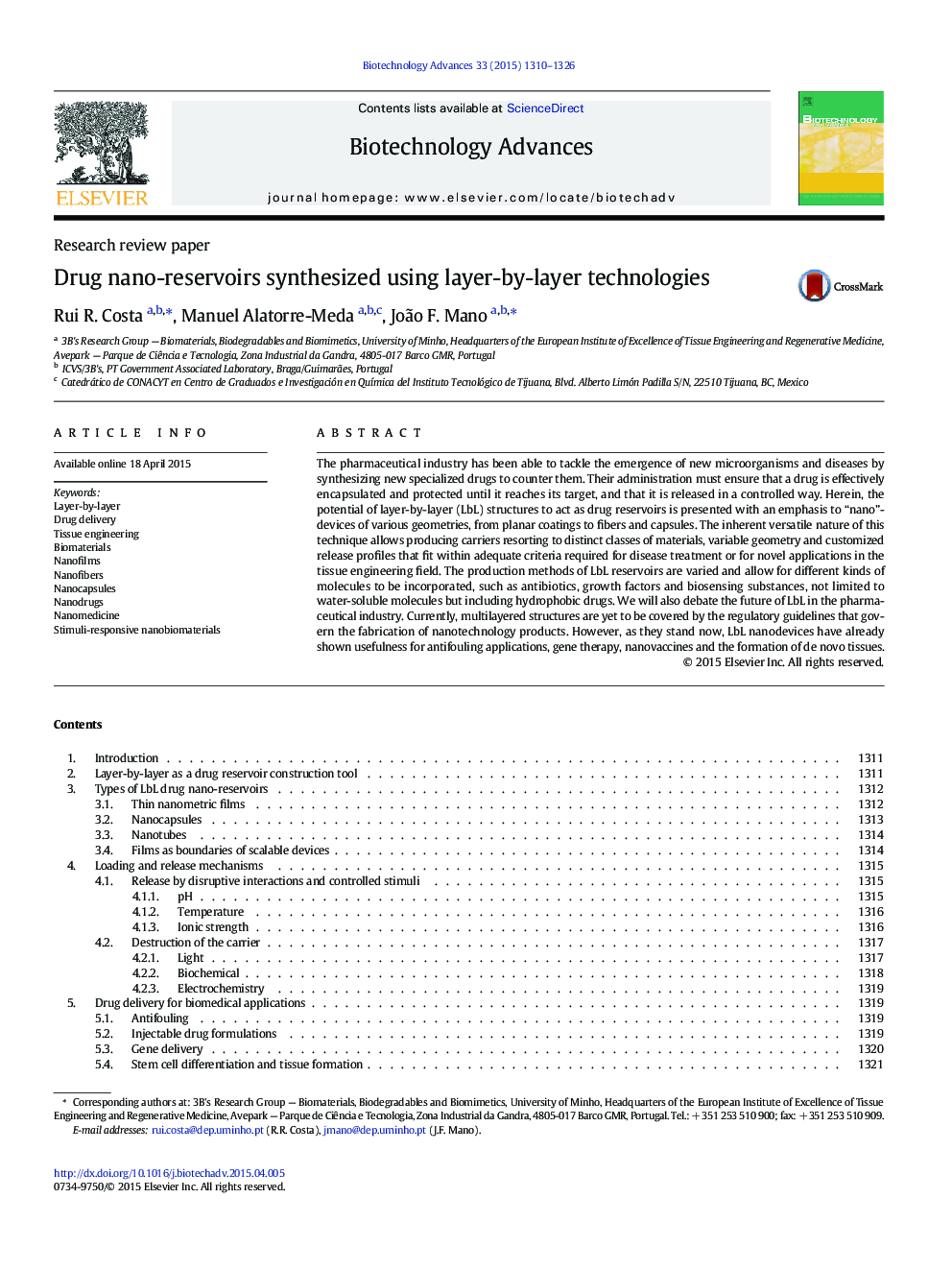 Drug nano-reservoirs synthesized using layer-by-layer technologies