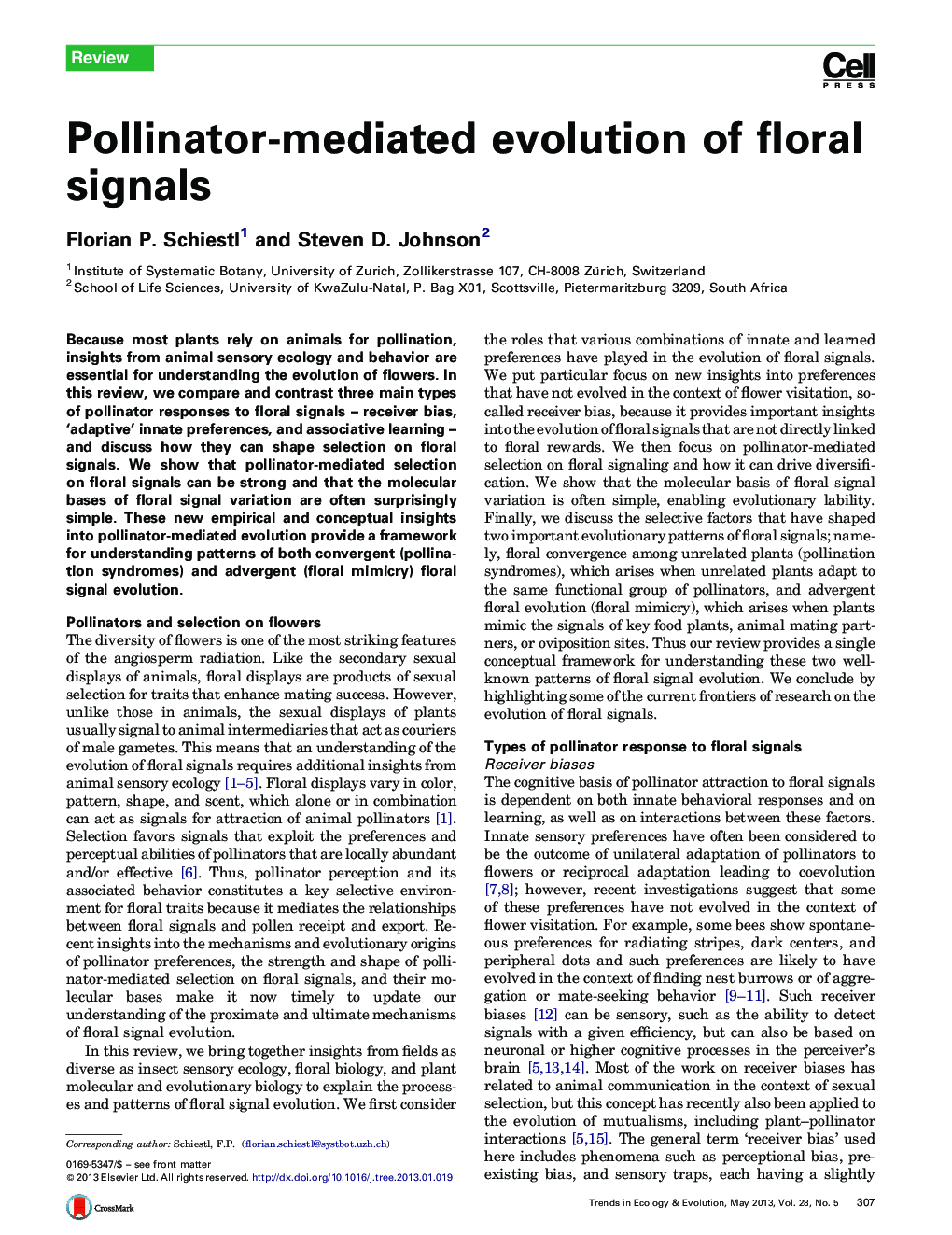 Pollinator-mediated evolution of floral signals