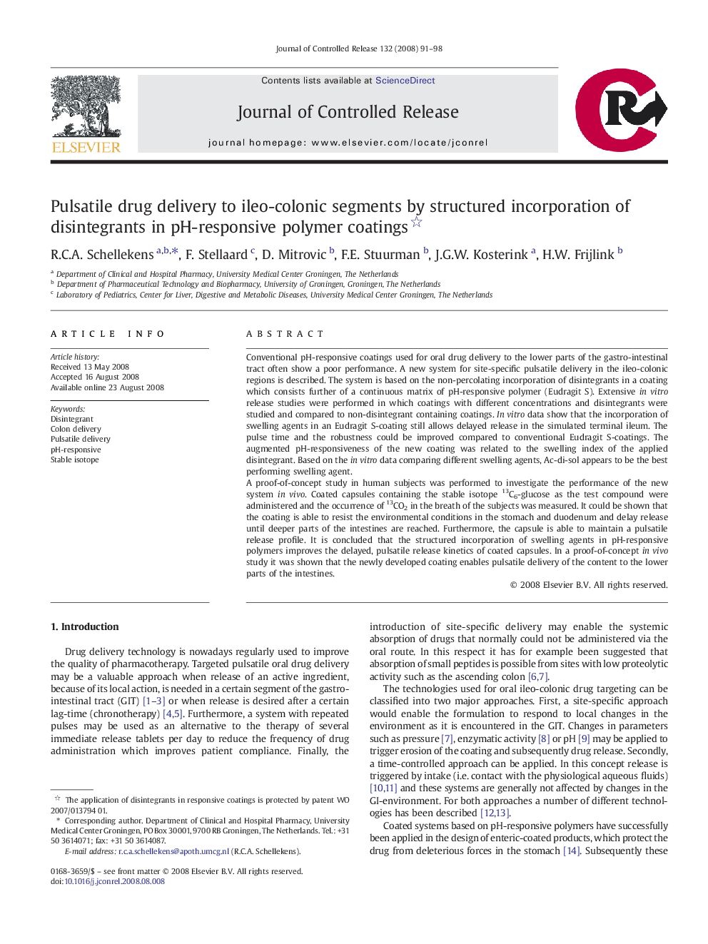 Pulsatile drug delivery to ileo-colonic segments by structured incorporation of disintegrants in pH-responsive polymer coatings 