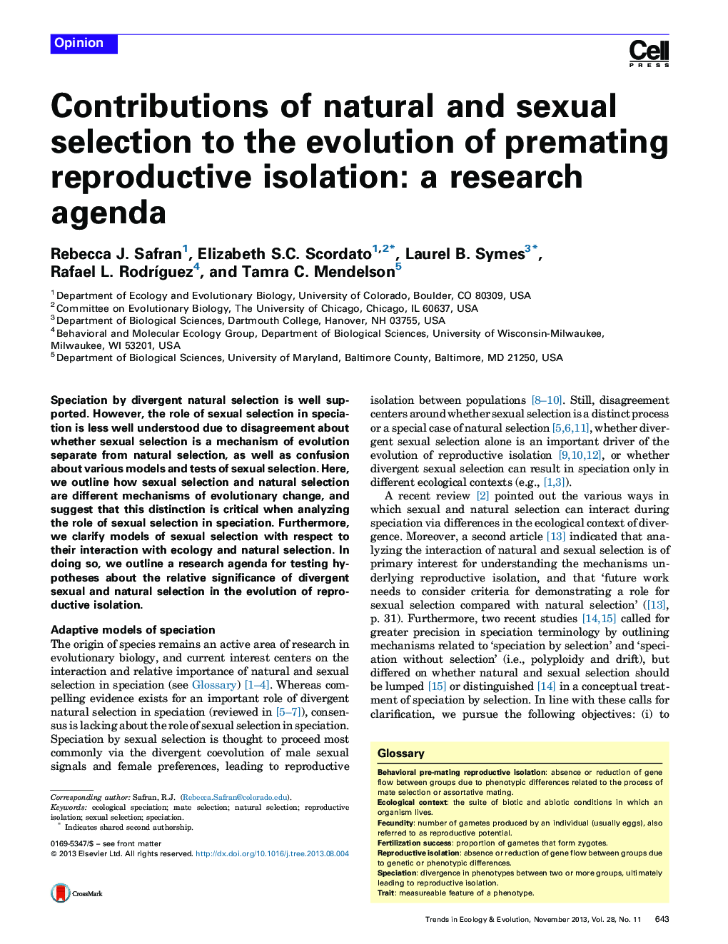 Contributions of natural and sexual selection to the evolution of premating reproductive isolation: a research agenda
