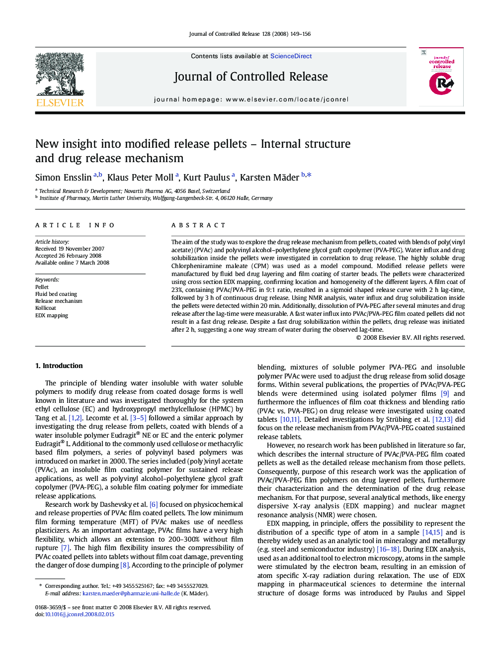 New insight into modified release pellets – Internal structure and drug release mechanism