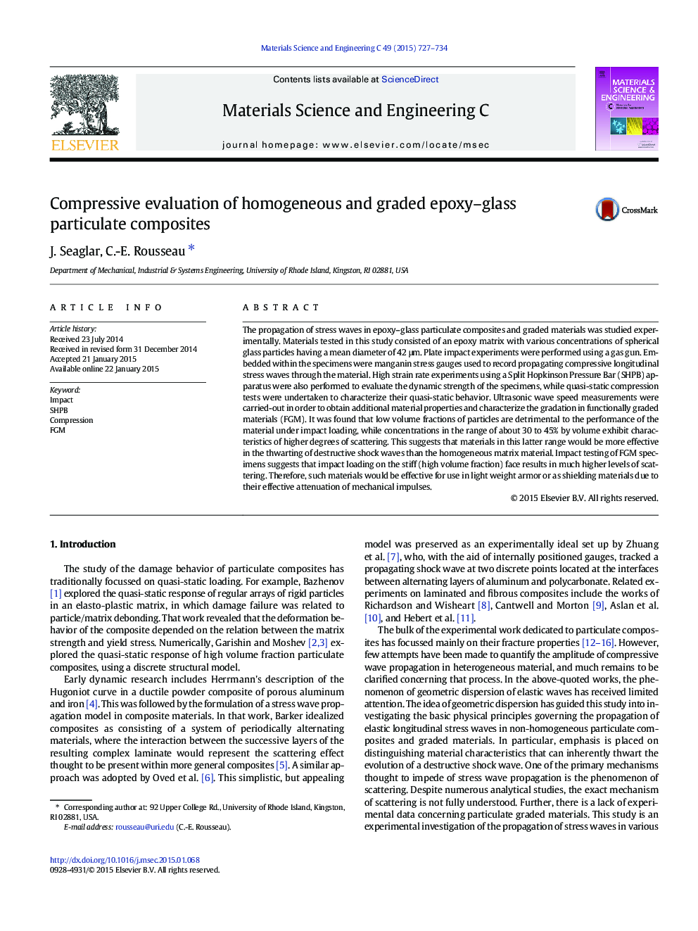 Compressive evaluation of homogeneous and graded epoxy–glass particulate composites