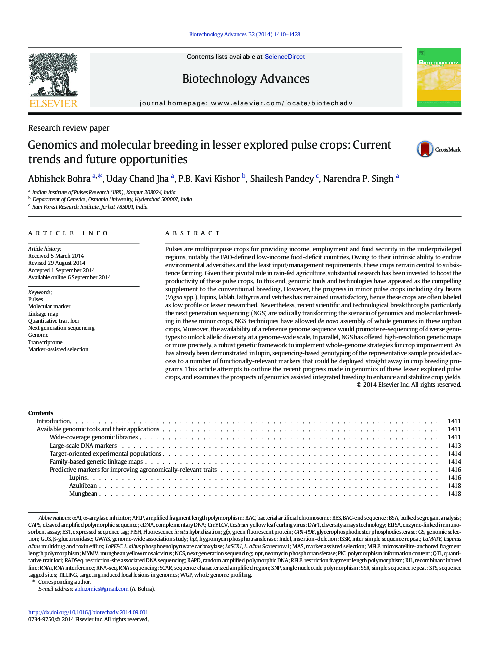 Genomics and molecular breeding in lesser explored pulse crops: Current trends and future opportunities