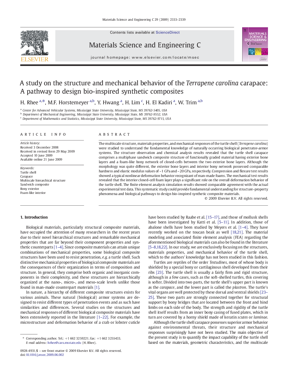 A study on the structure and mechanical behavior of the Terrapene carolina carapace: A pathway to design bio-inspired synthetic composites