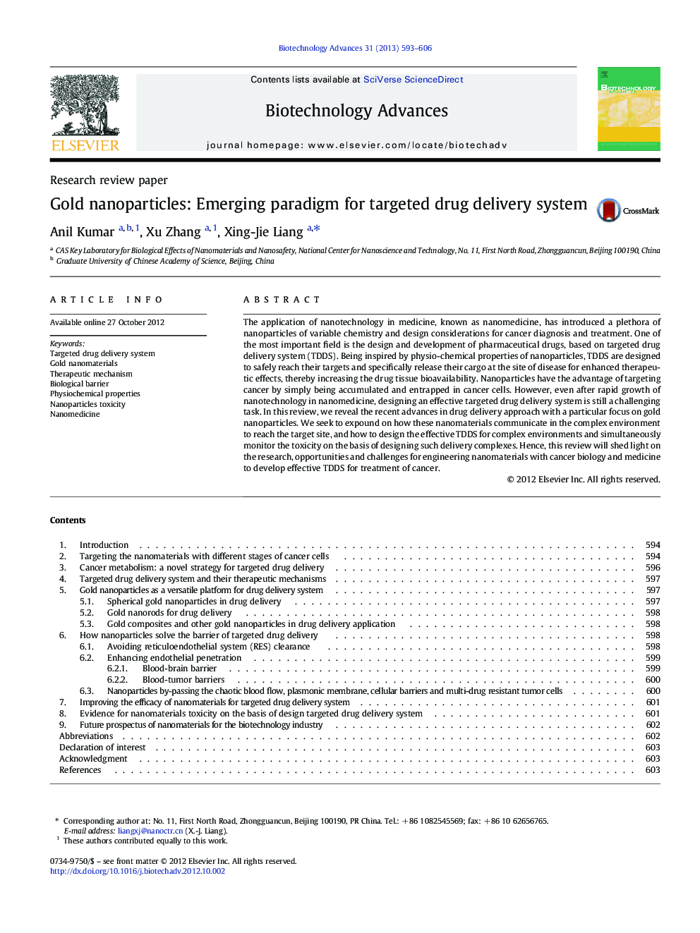 Gold nanoparticles: Emerging paradigm for targeted drug delivery system