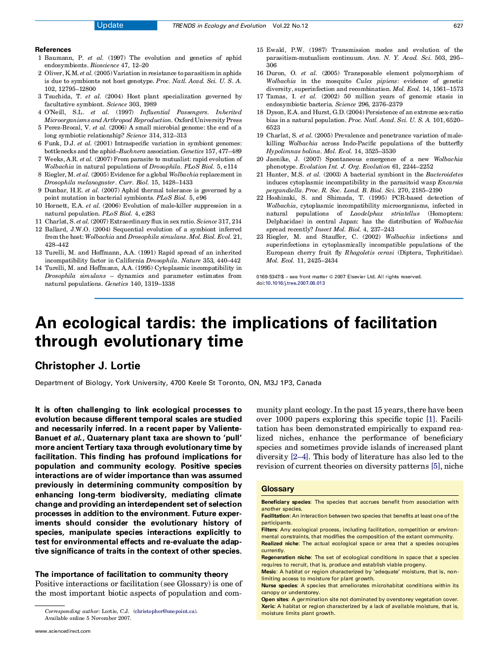 An ecological tardis: the implications of facilitation through evolutionary time