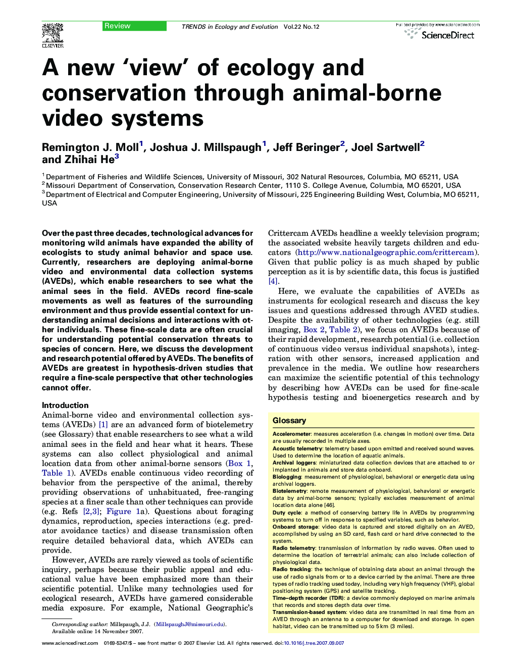 A new ‘view’ of ecology and conservation through animal-borne video systems