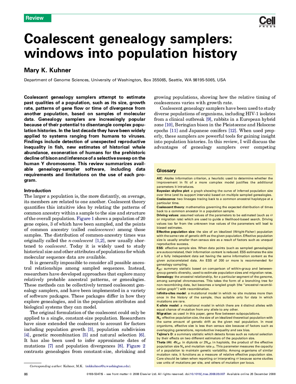 Coalescent genealogy samplers: windows into population history
