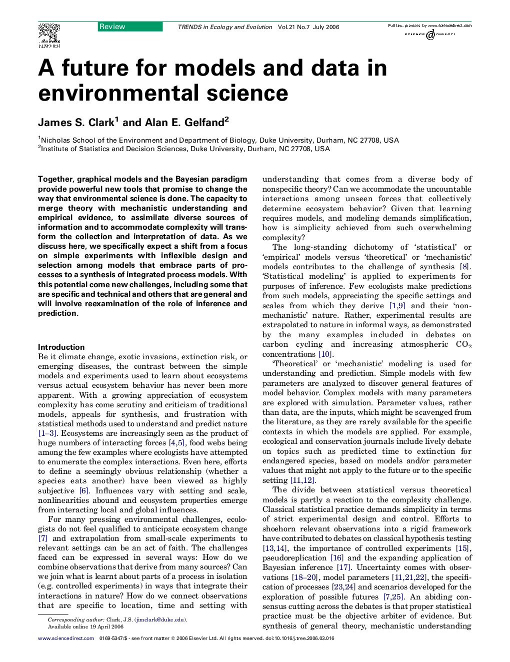 A future for models and data in environmental science