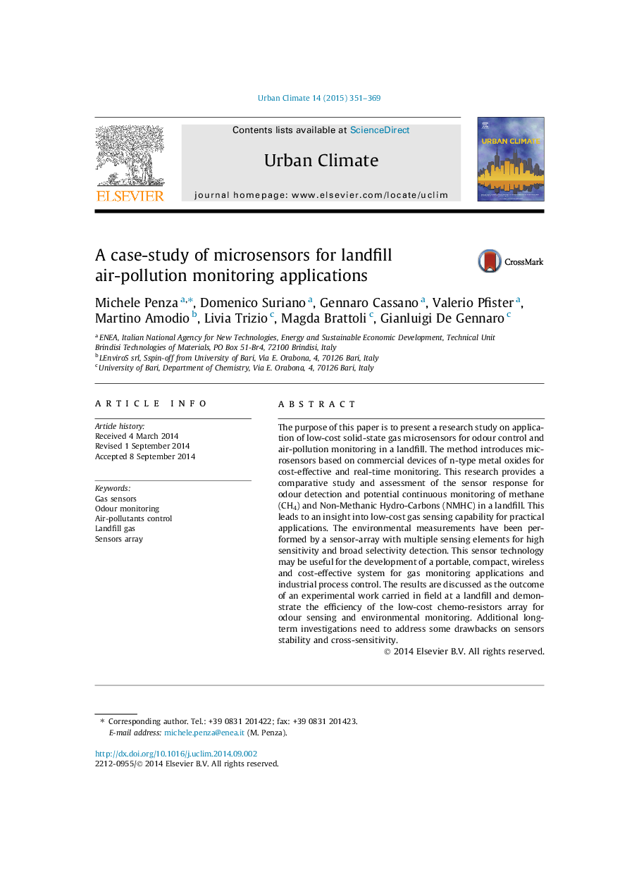 A case-study of microsensors for landfill air-pollution monitoring applications