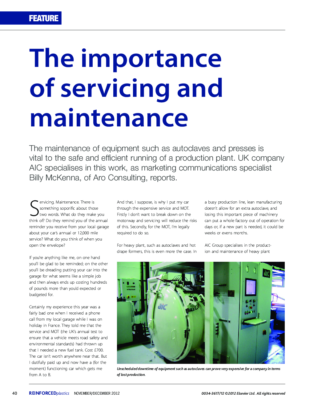 The importance of servicing and maintenance