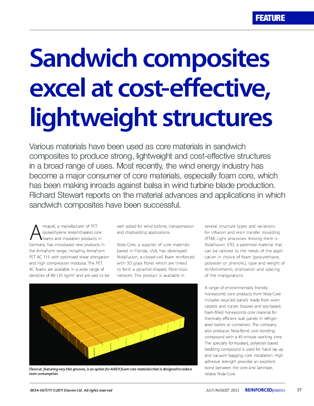 Sandwich composites excel at cost-effective, lightweight structures