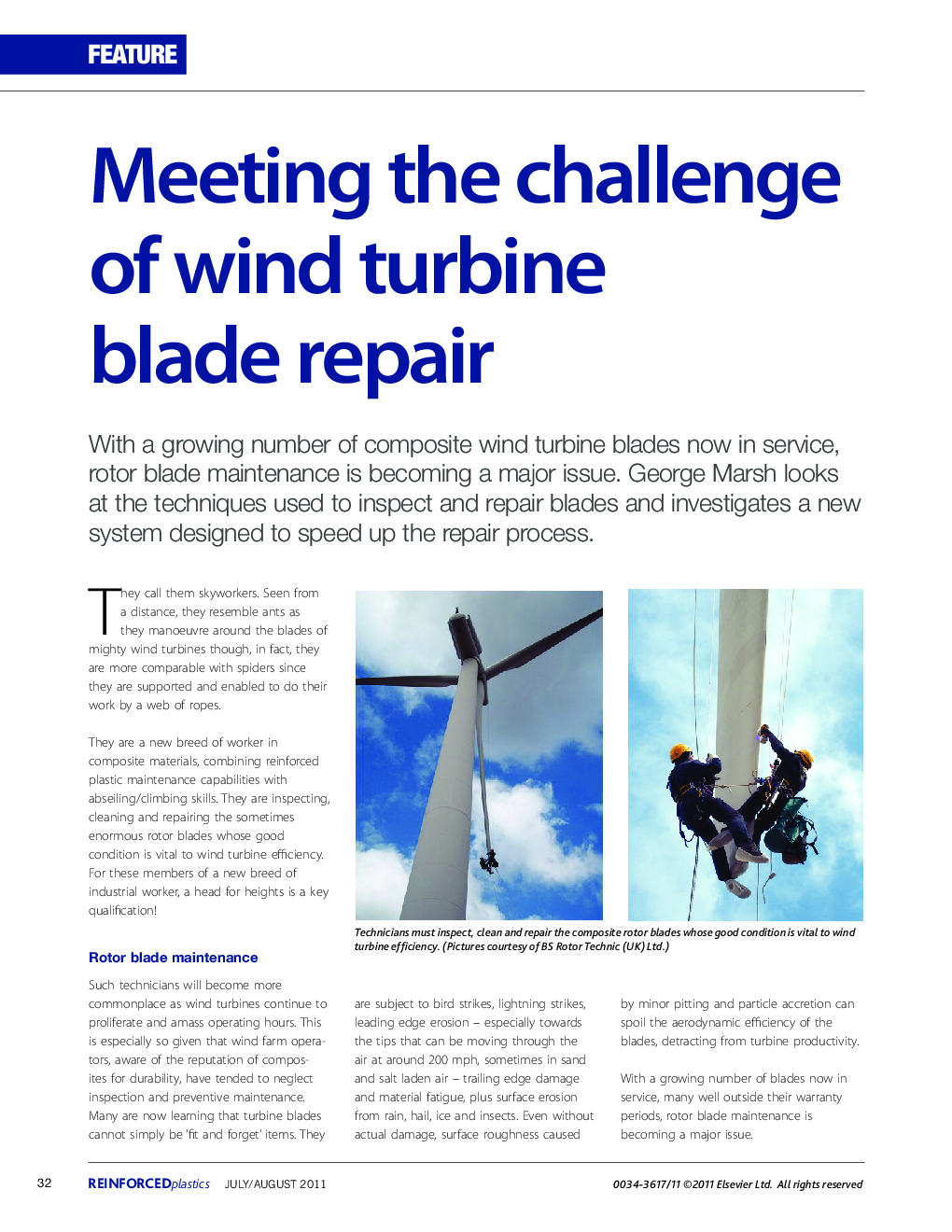 Meeting the challenge of wind turbine blade repair