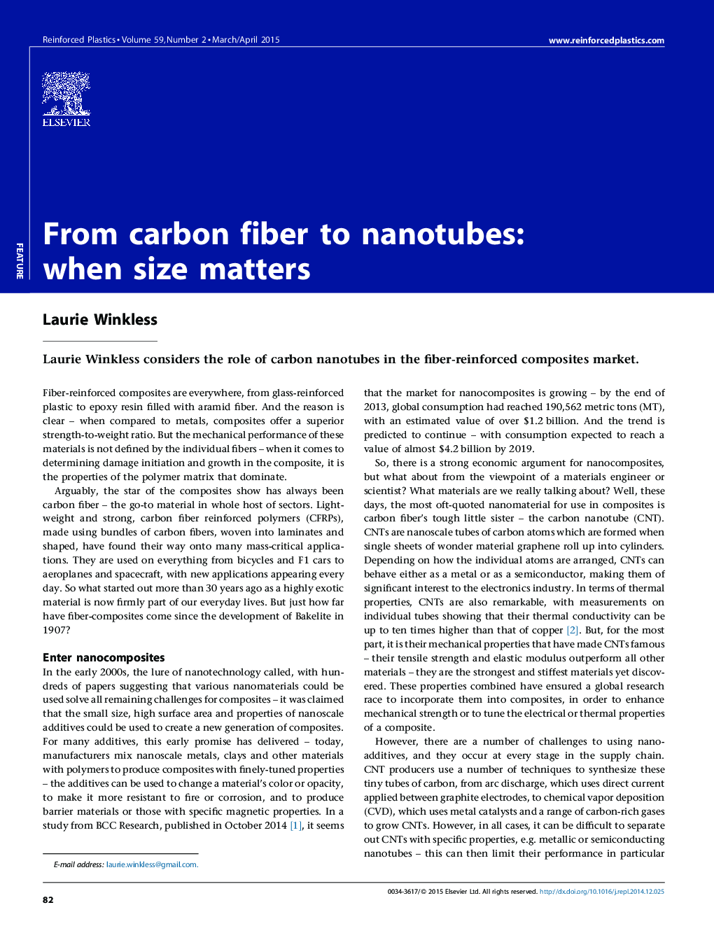 From carbon fiber to nanotubes: when size matters