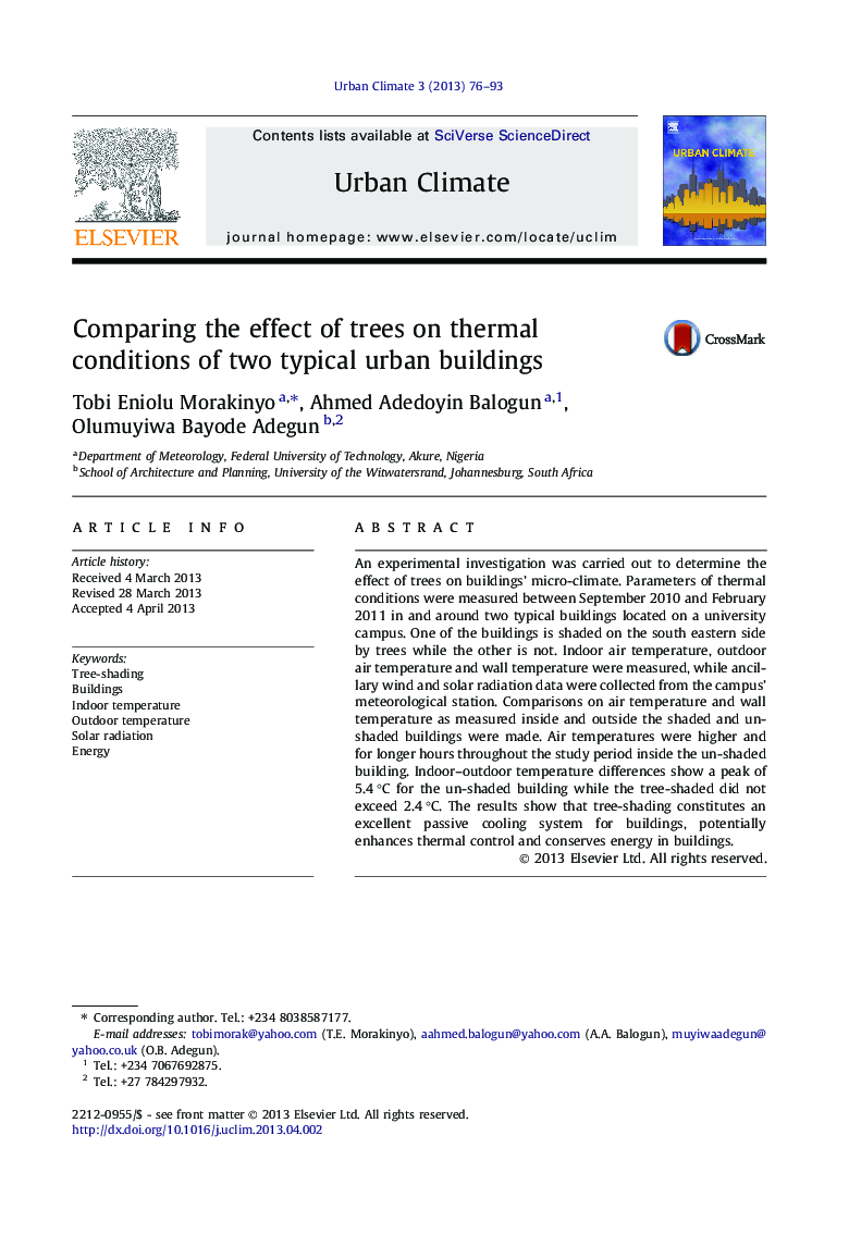 Comparing the effect of trees on thermal conditions of two typical urban buildings