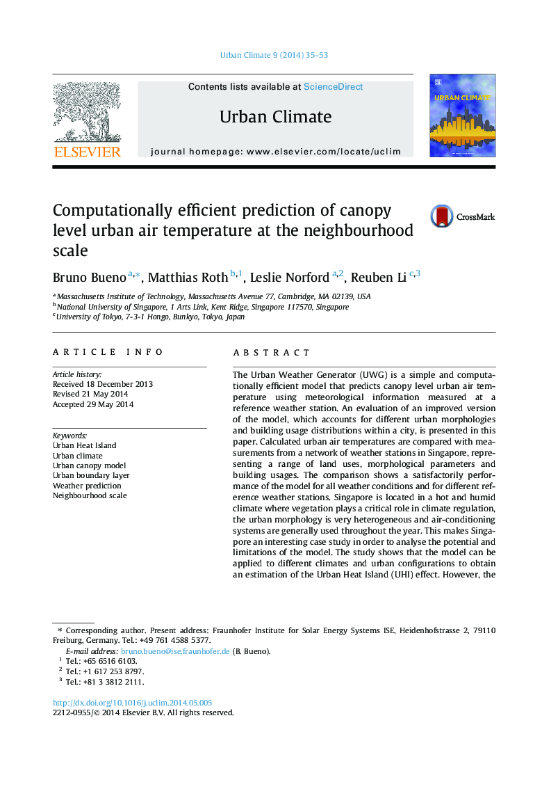 Computationally efficient prediction of canopy level urban air temperature at the neighbourhood scale