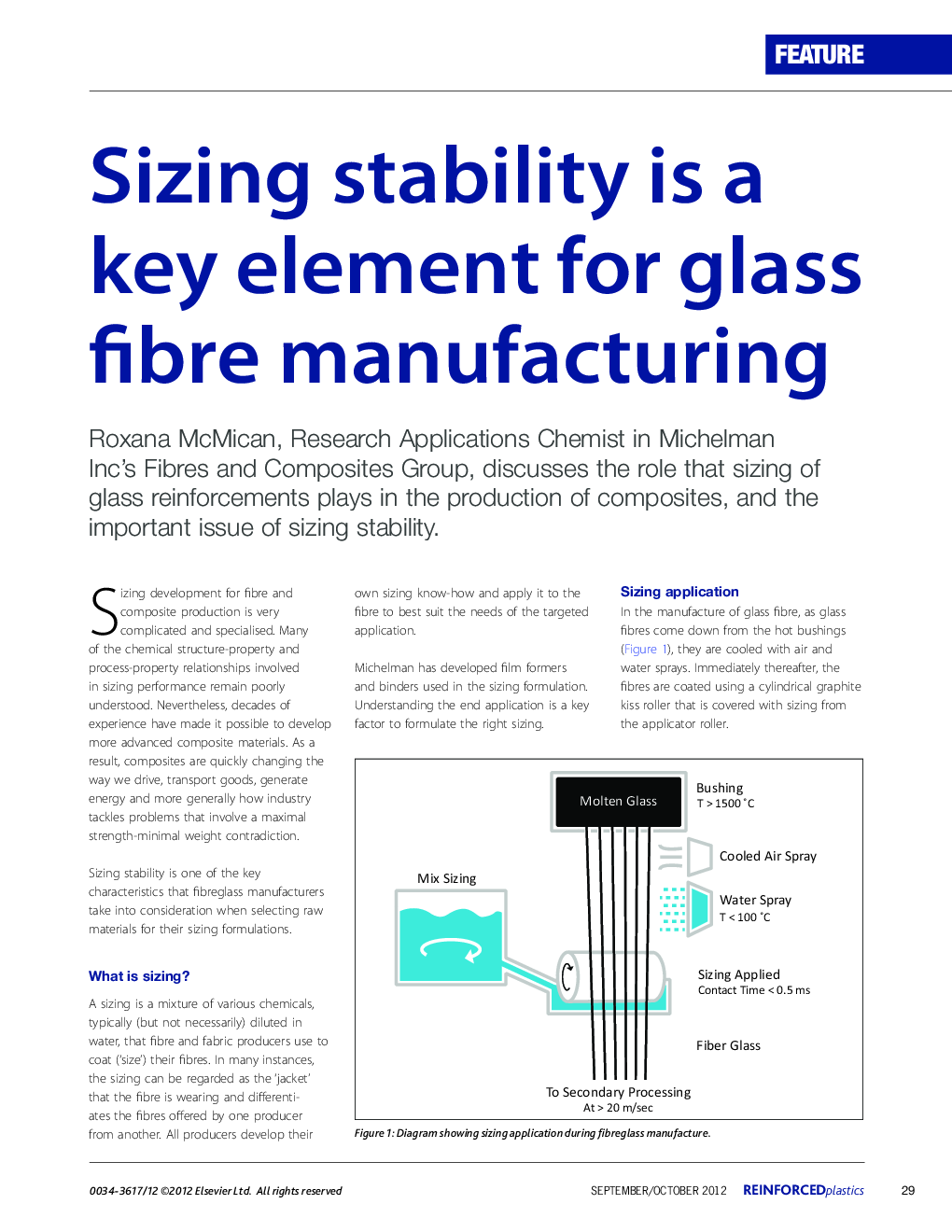 Sizing stability is a key element for glass fibre manufacturing