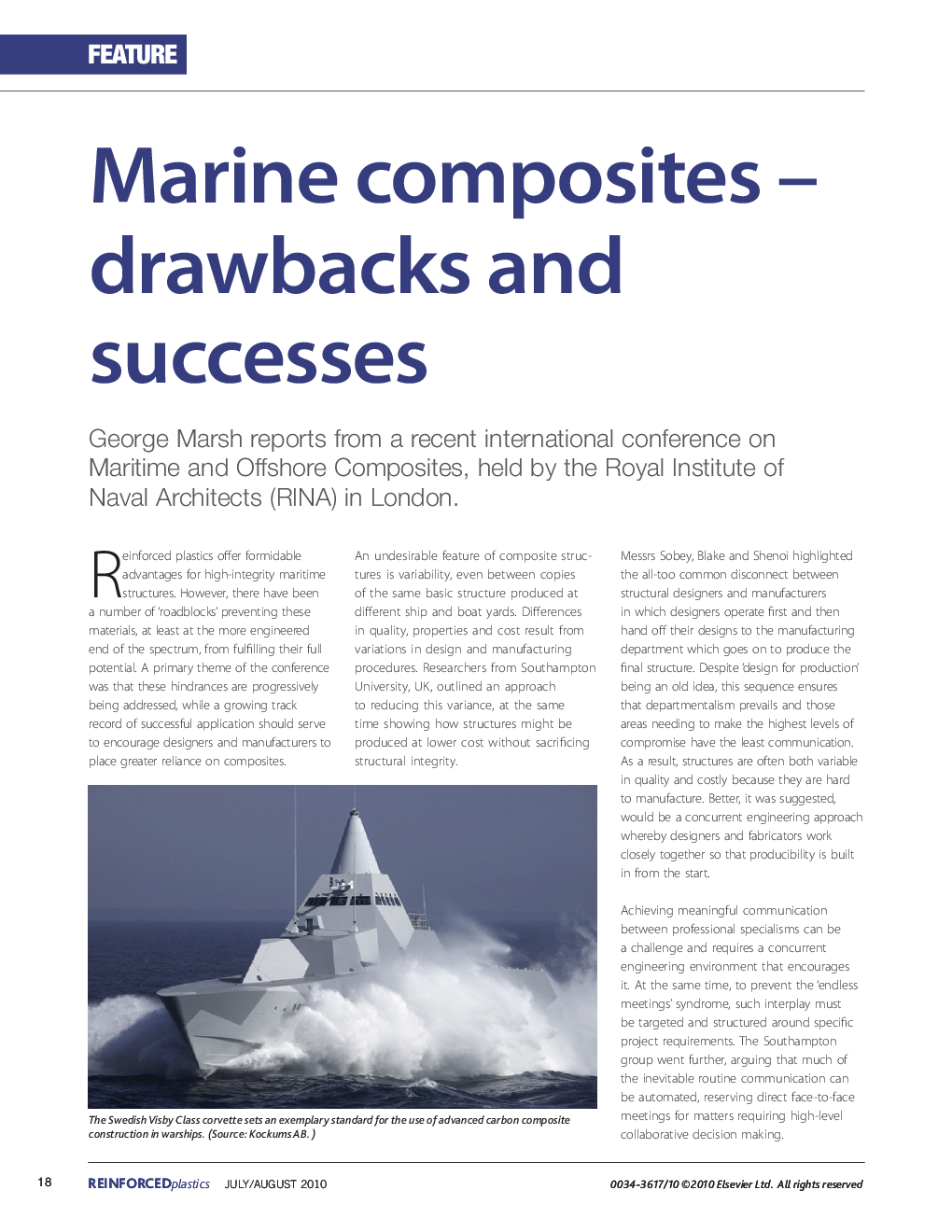 عکس صفحه اول مقاله: Marine composites — drawbacks and successes Marine composites — drawbacks and successes