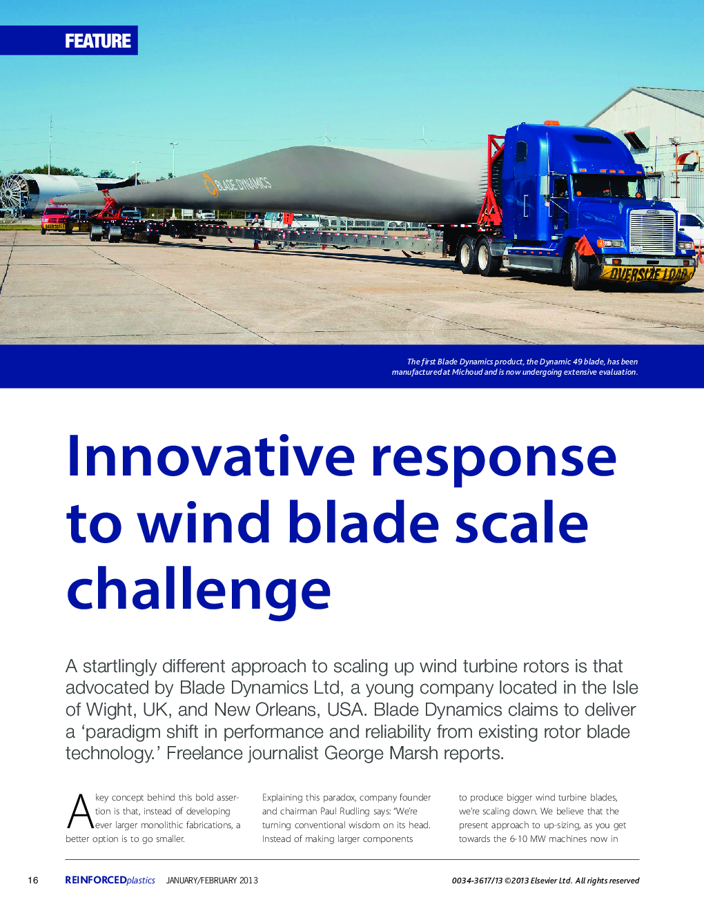 Innovative response to wind blade scale challenge