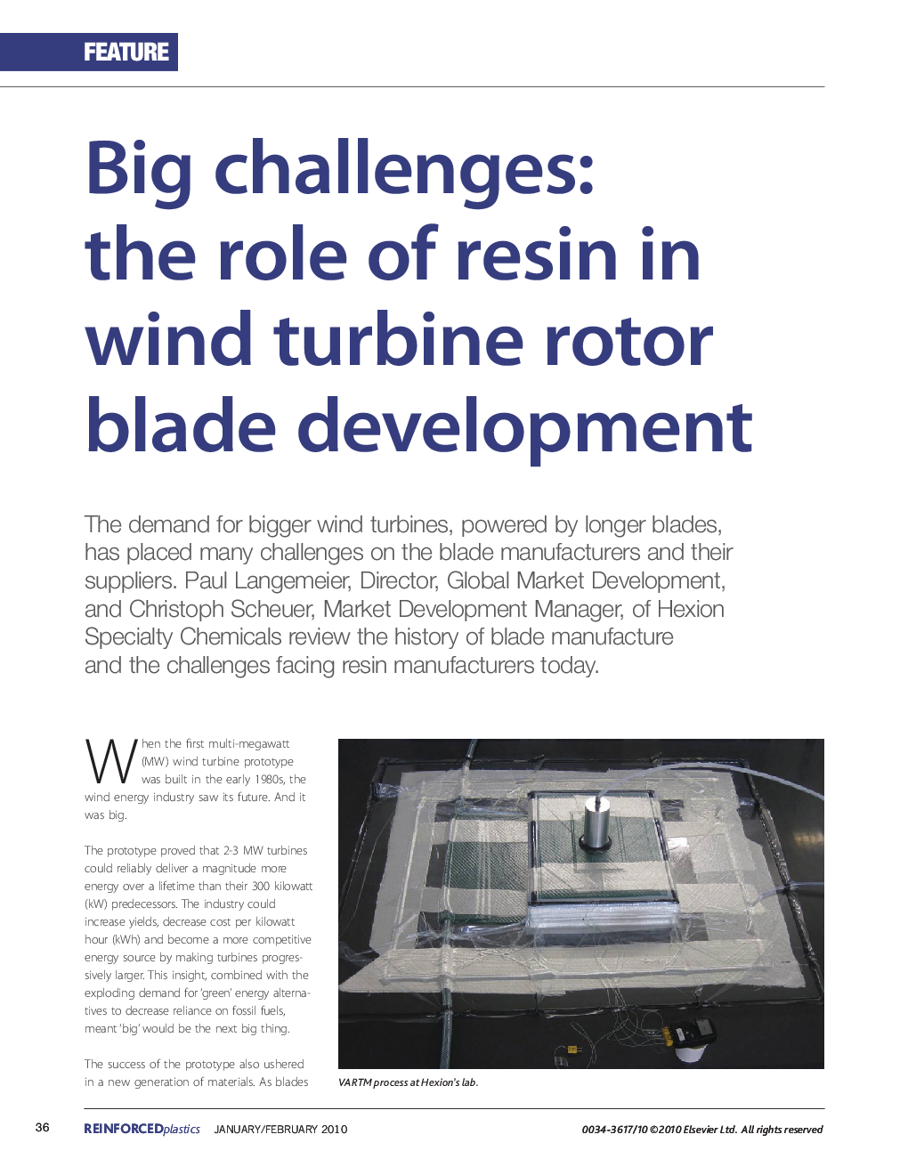 Big challenges: the role of resin in wind turbine rotor blade development