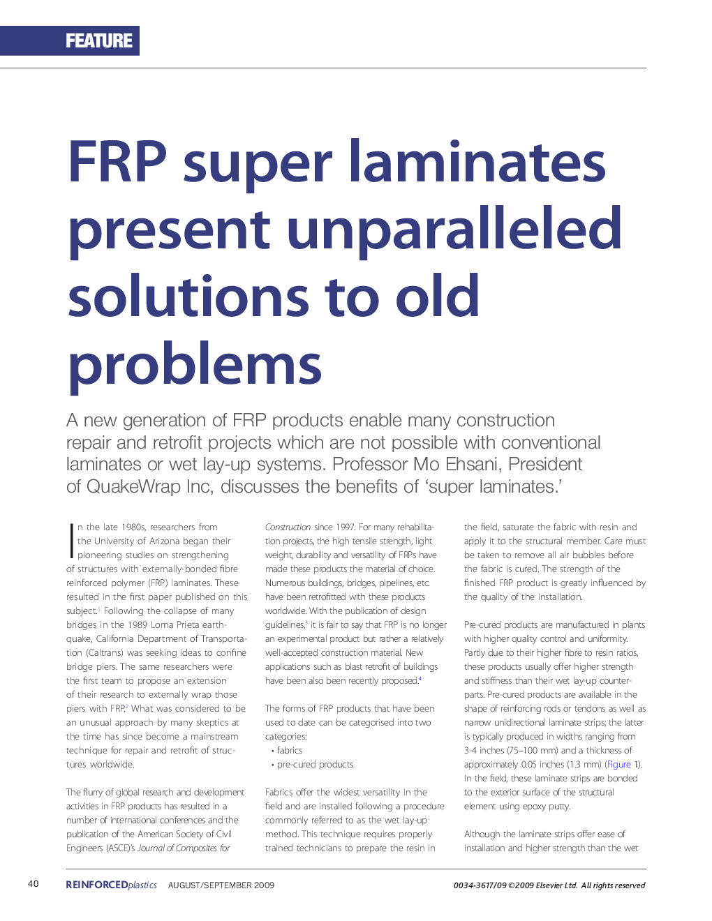 FRP super laminates present unparalleled solutions to old problems 