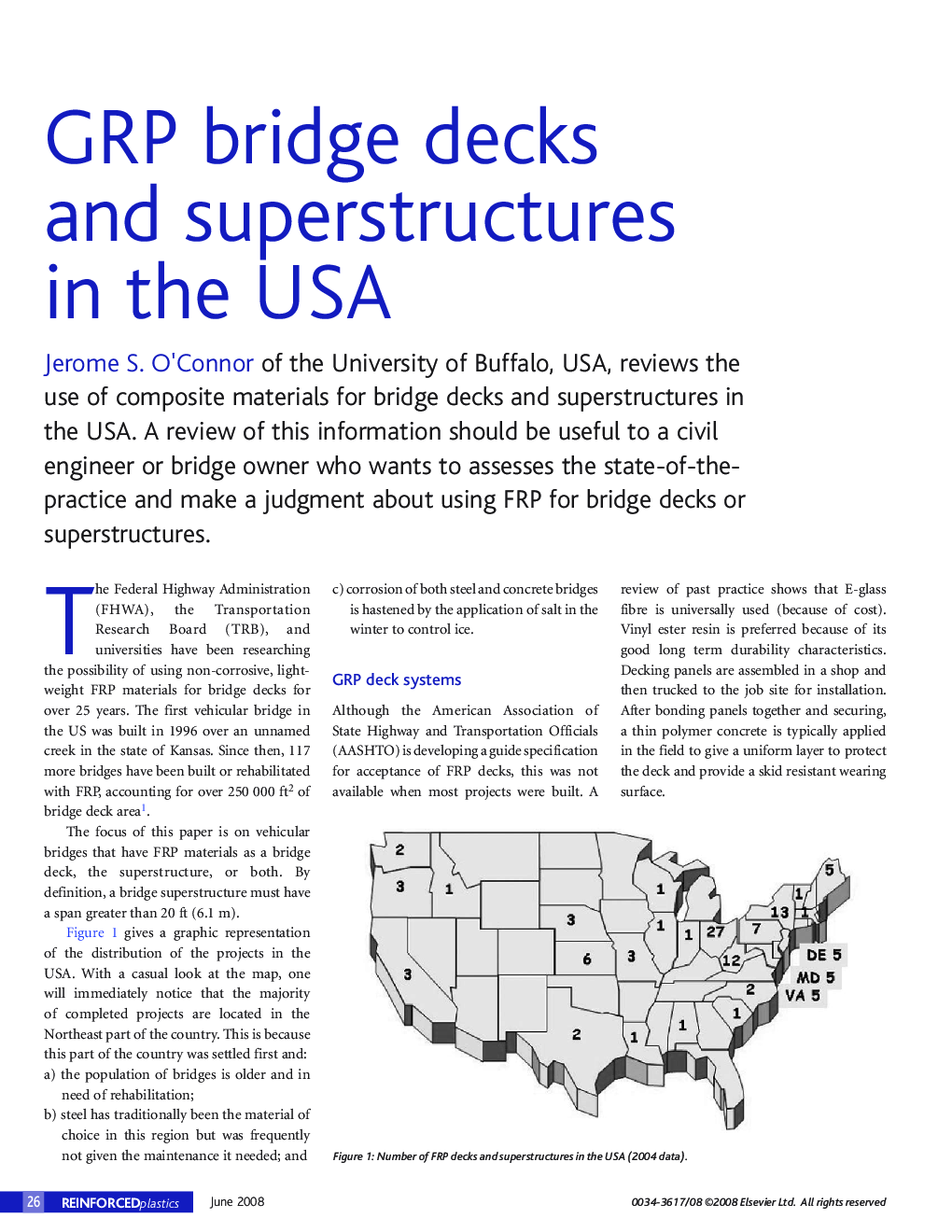 عکس صفحه اول مقاله: GRP bridge decks and superstructures in the USA GRP bridge decks and superstructures in the USA