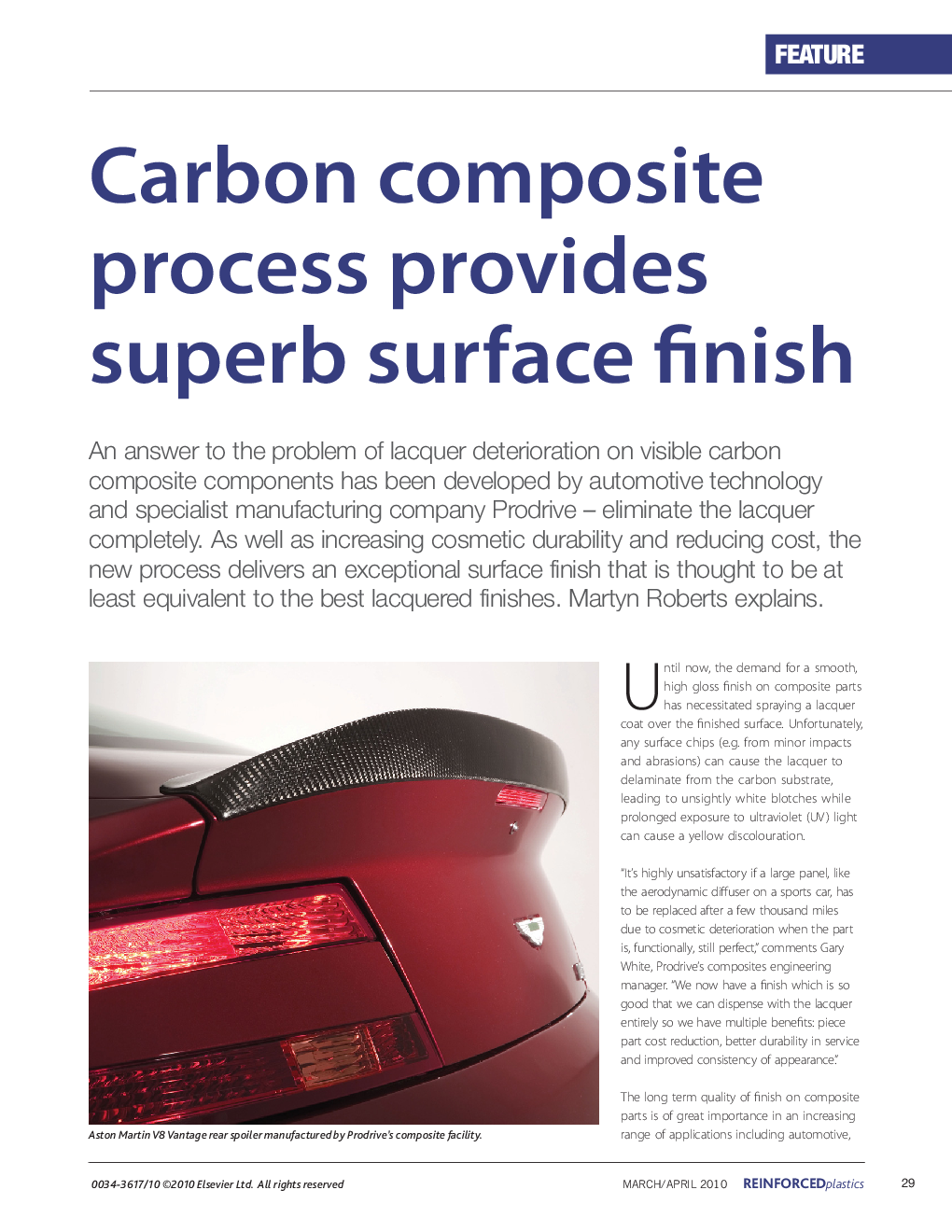 Carbon composite process provides superb surface finish