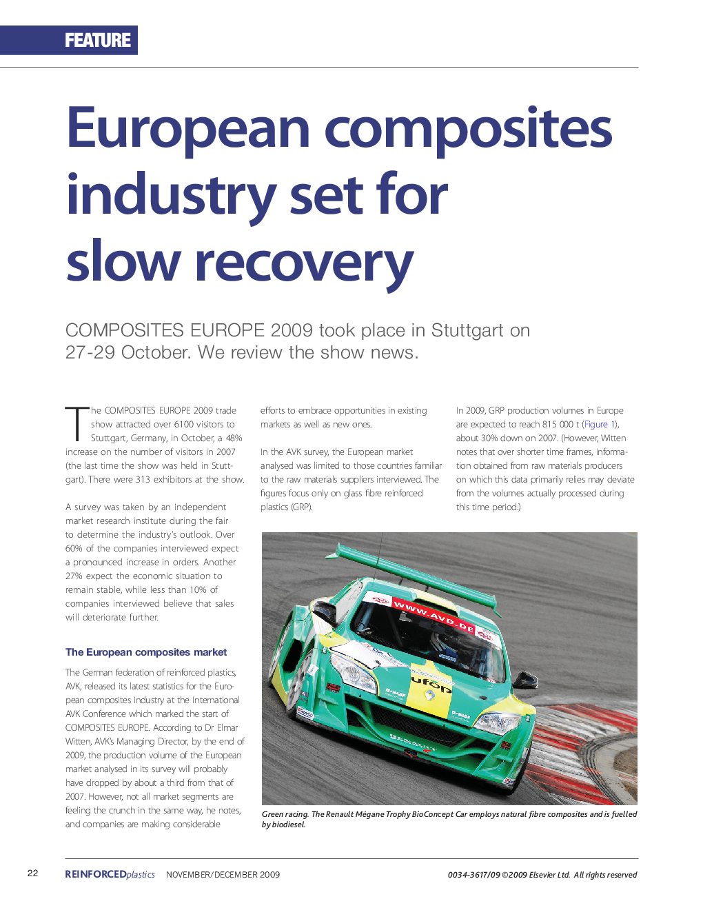 عکس صفحه اول مقاله: European composites industry set for slow recovery European composites industry set for slow recovery