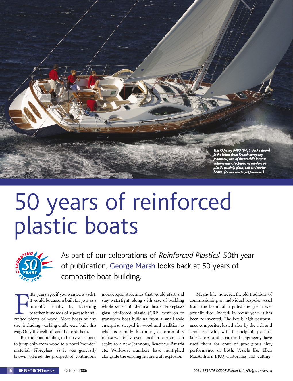 50 years of reinforced plastic boats