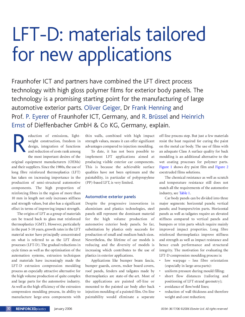 LFT-D: materials tailored for new applications 