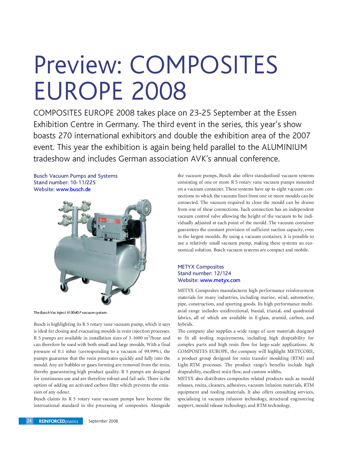 Preview: COMPOSITES EUROPE 2008