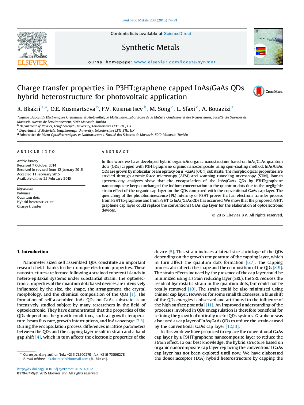 Charge transfer properties in P3HT:graphene capped InAs/GaAs QDs hybrid heterostructure for photovoltaic application