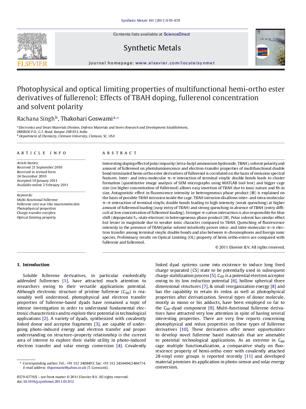 Photophysical and optical limiting properties of multifunctional hemi-ortho ester derivatives of fullerenol: Effects of TBAH doping, fullerenol concentration and solvent polarity