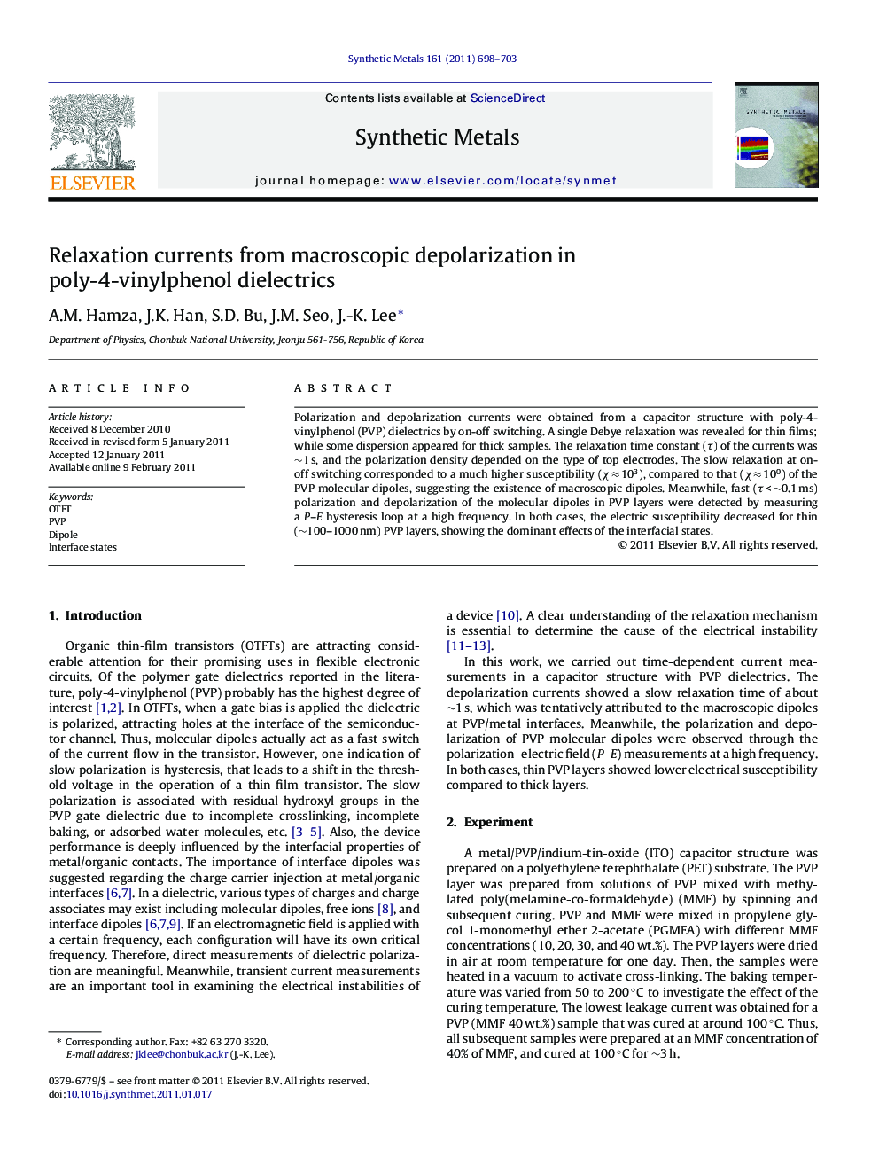 Relaxation currents from macroscopic depolarization in poly-4-vinylphenol dielectrics