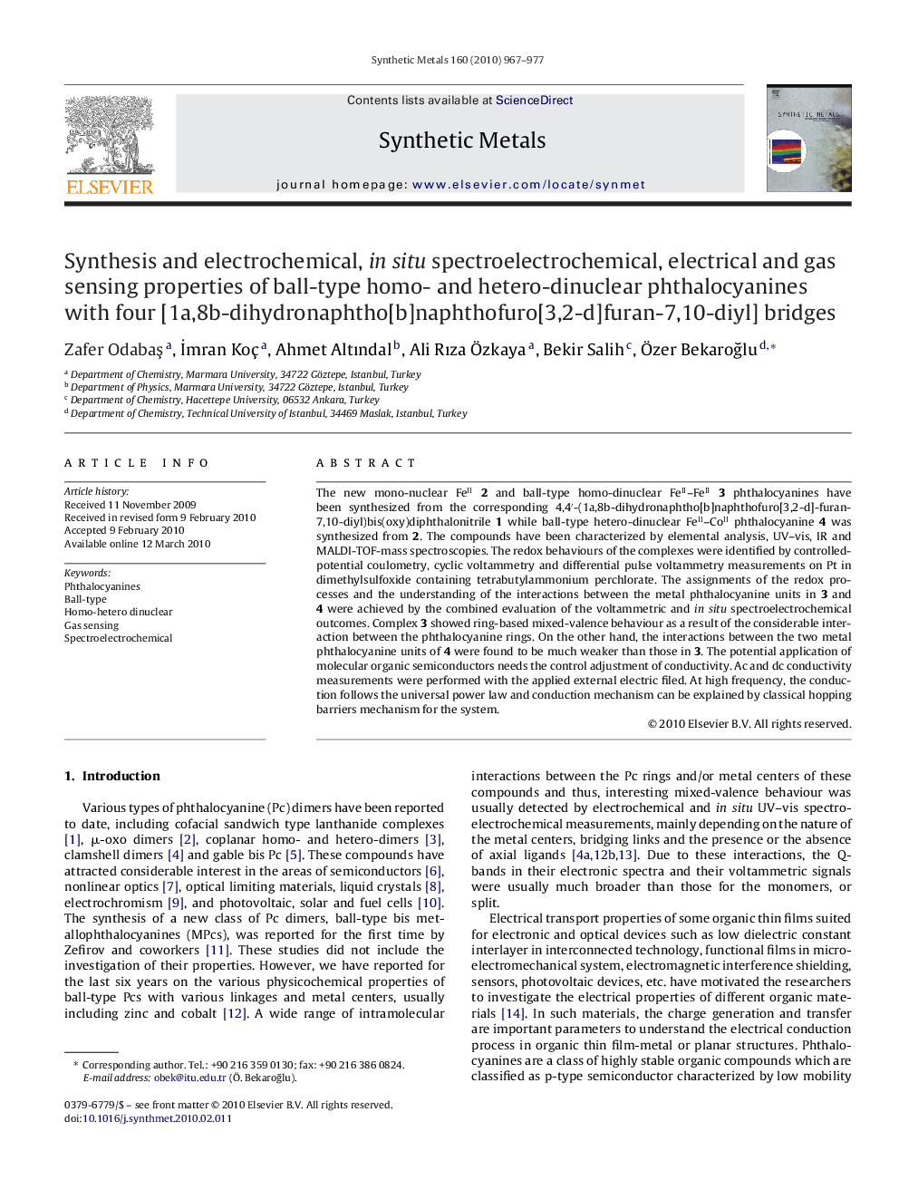 Synthesis and electrochemical, in situ spectroelectrochemical, electrical and gas sensing properties of ball-type homo- and hetero-dinuclear phthalocyanines with four [1a,8b-dihydronaphtho[b]naphthofuro[3,2-d]furan-7,10-diyl] bridges