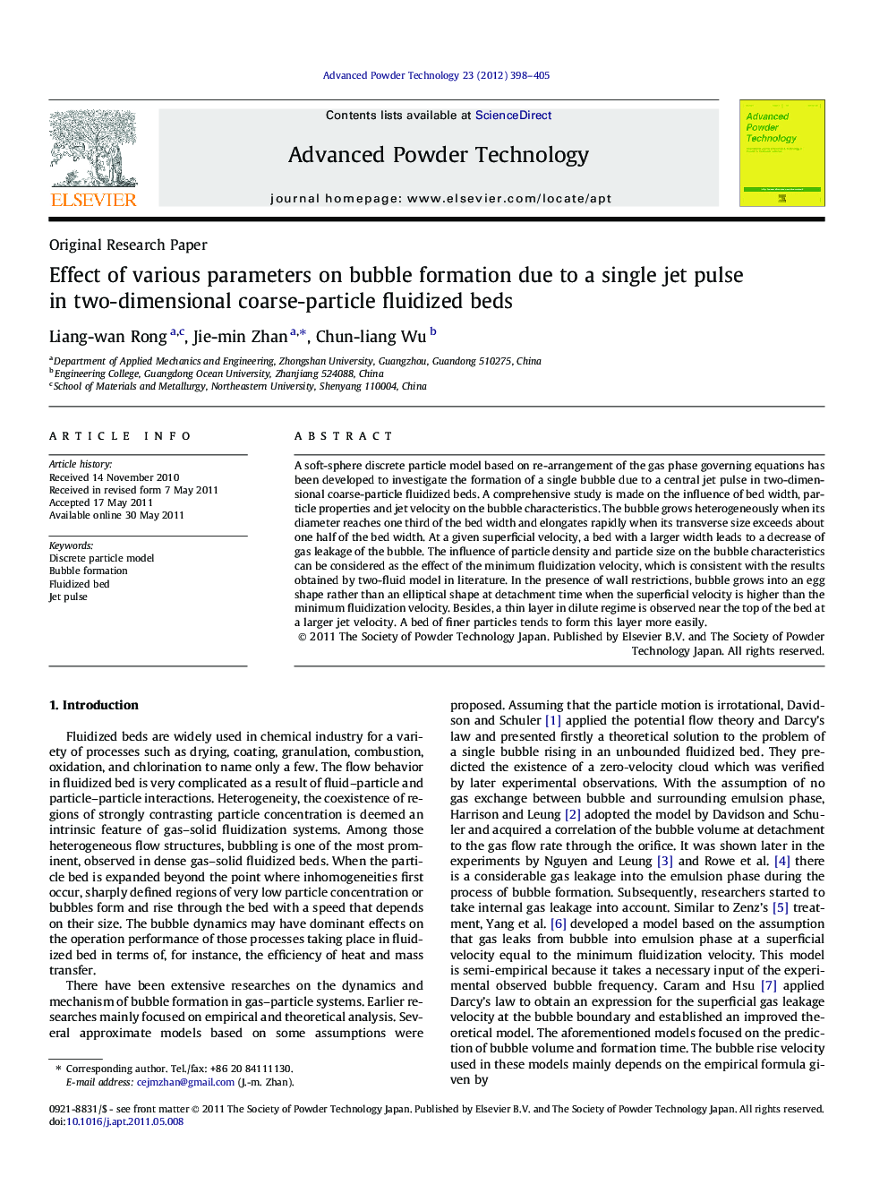 Effect of various parameters on bubble formation due to a single jet pulse in two-dimensional coarse-particle fluidized beds