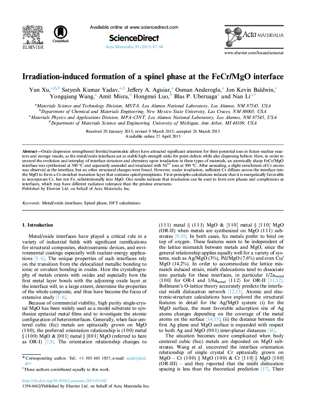 Irradiation-induced formation of a spinel phase at the FeCr/MgO interface