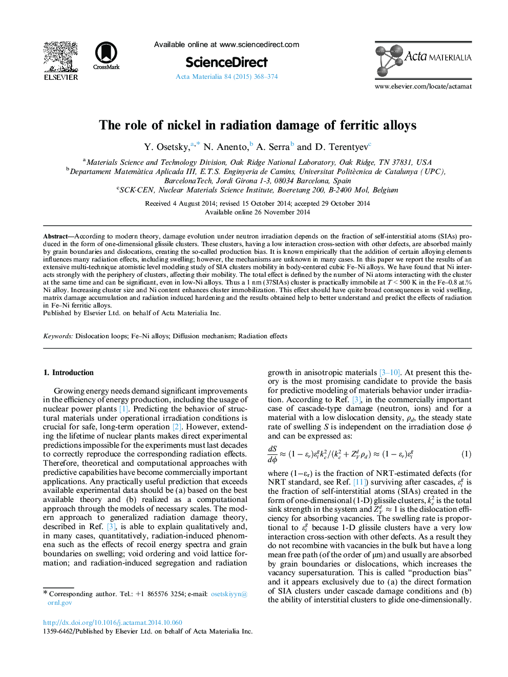 The role of nickel in radiation damage of ferritic alloys