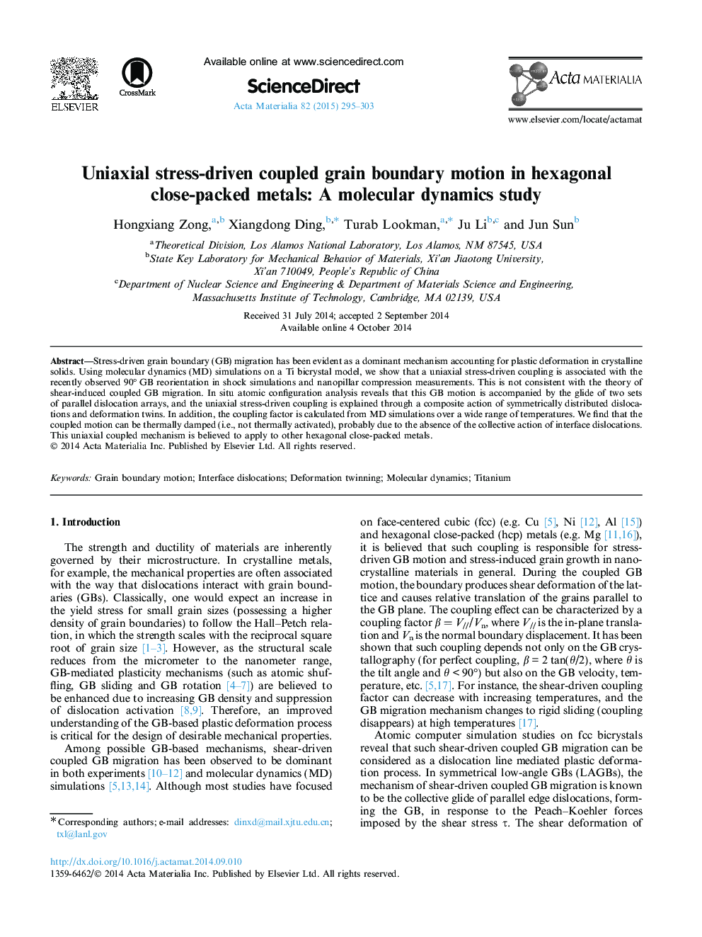 Uniaxial stress-driven coupled grain boundary motion in hexagonal close-packed metals: A molecular dynamics study