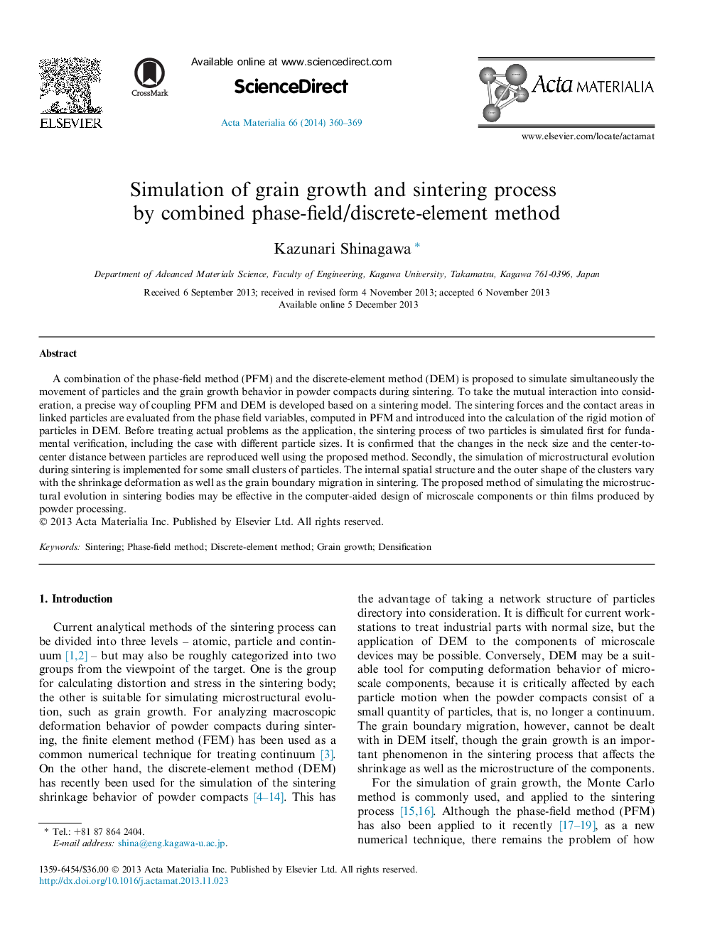 Simulation of grain growth and sintering process by combined phase-field/discrete-element method